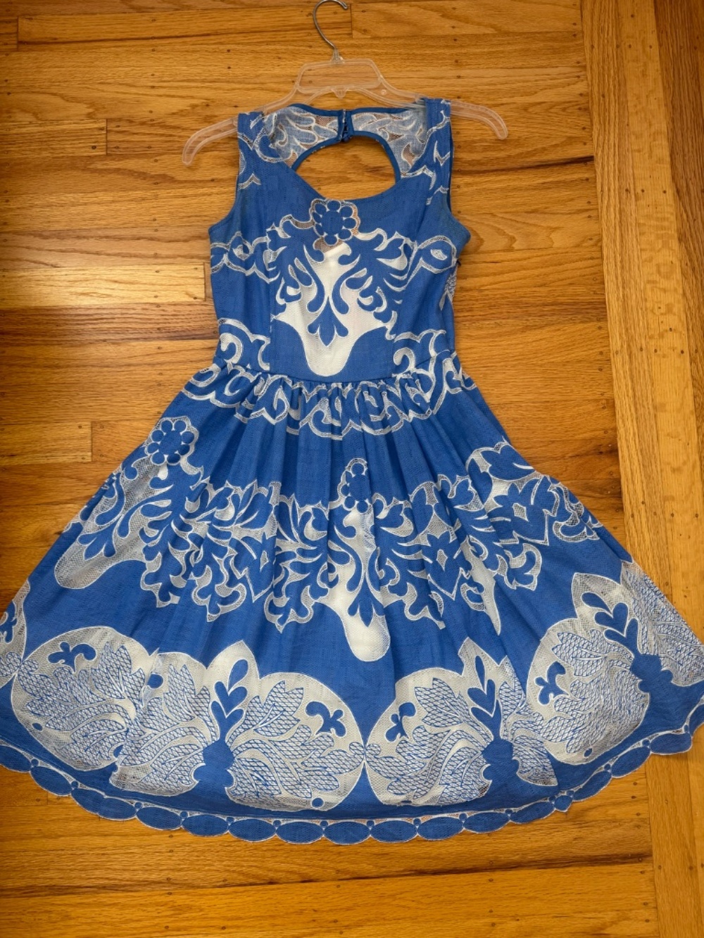 Tracy Reese Blue and White Dress (Size 0)
